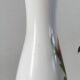 Pair of white opaline flower vases with floral decoration – 1970s