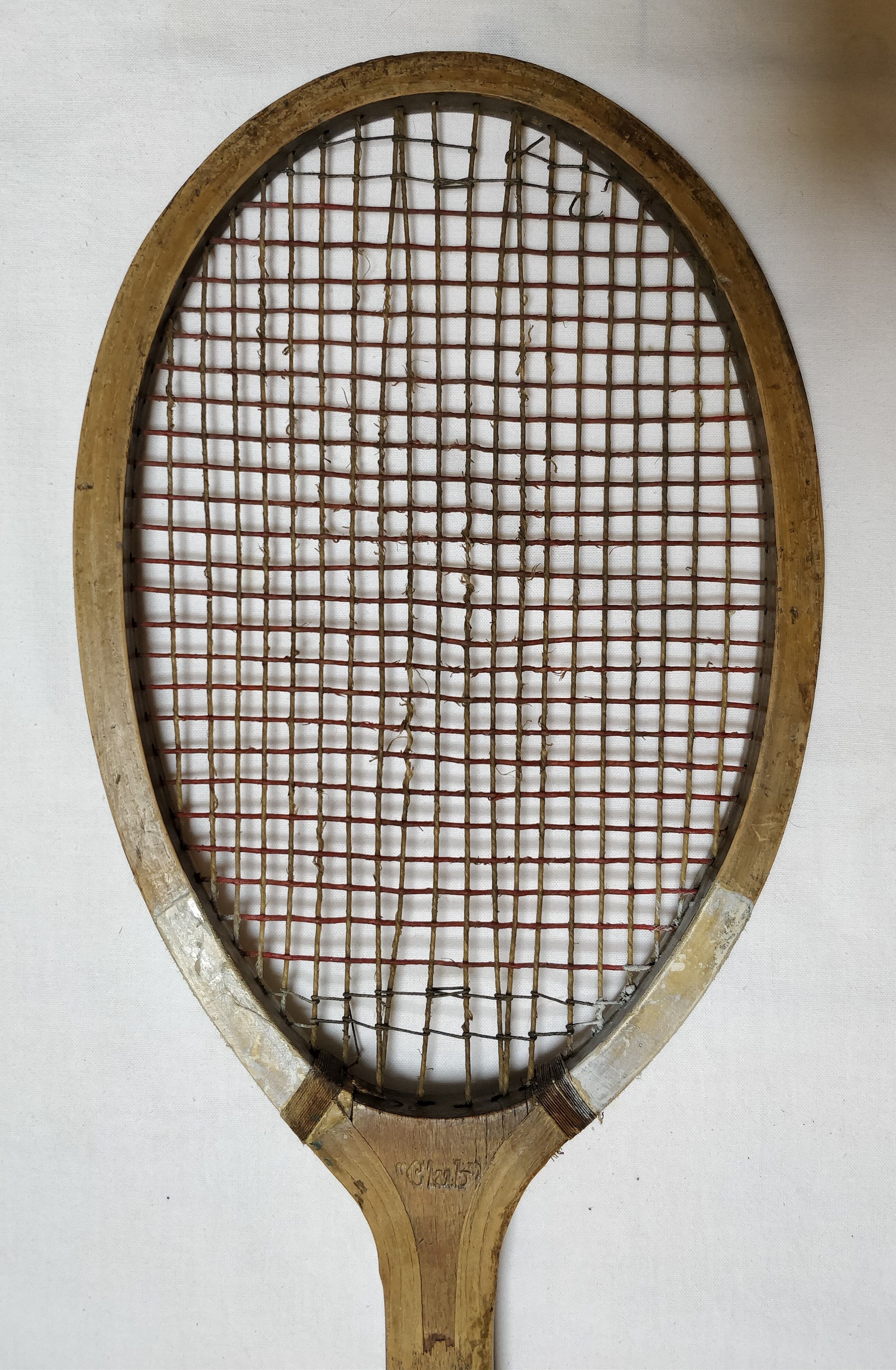 Old wooden tennis racket