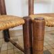 Duo de chaises de cheminée en bois et paille