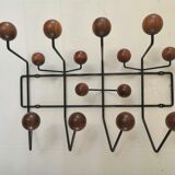 Hang It Hall coat rack, Eames Vitra edition design, walnut and chocolate steel structure