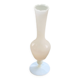 Soliflore vase in pink beige opaline and white base vintage and design
