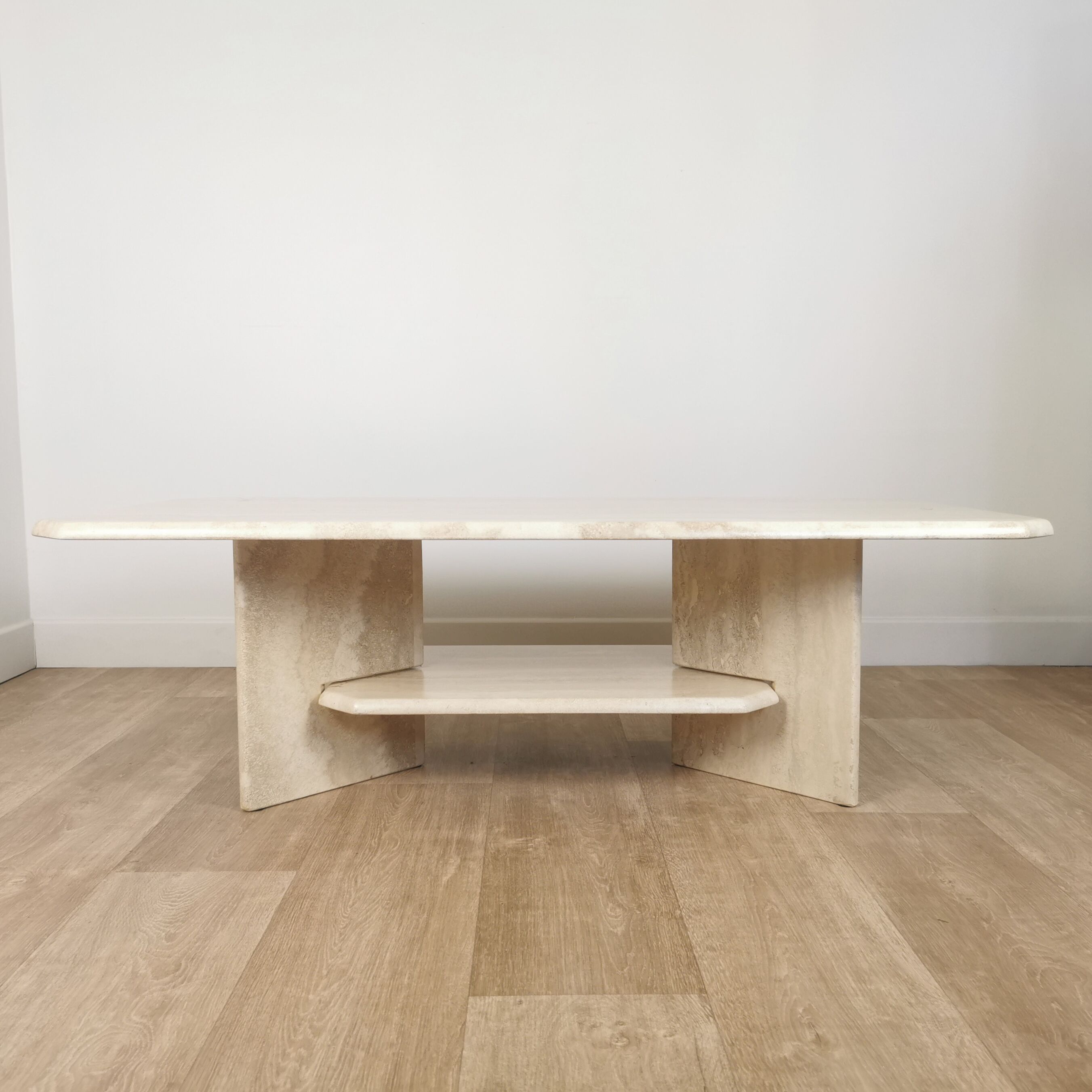 Travertine coffee table