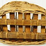 Rattan & bamboo bottle basket
