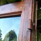 Glass window h141xl263 in oak 4 leaves
