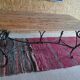 Wooden and wrought iron table