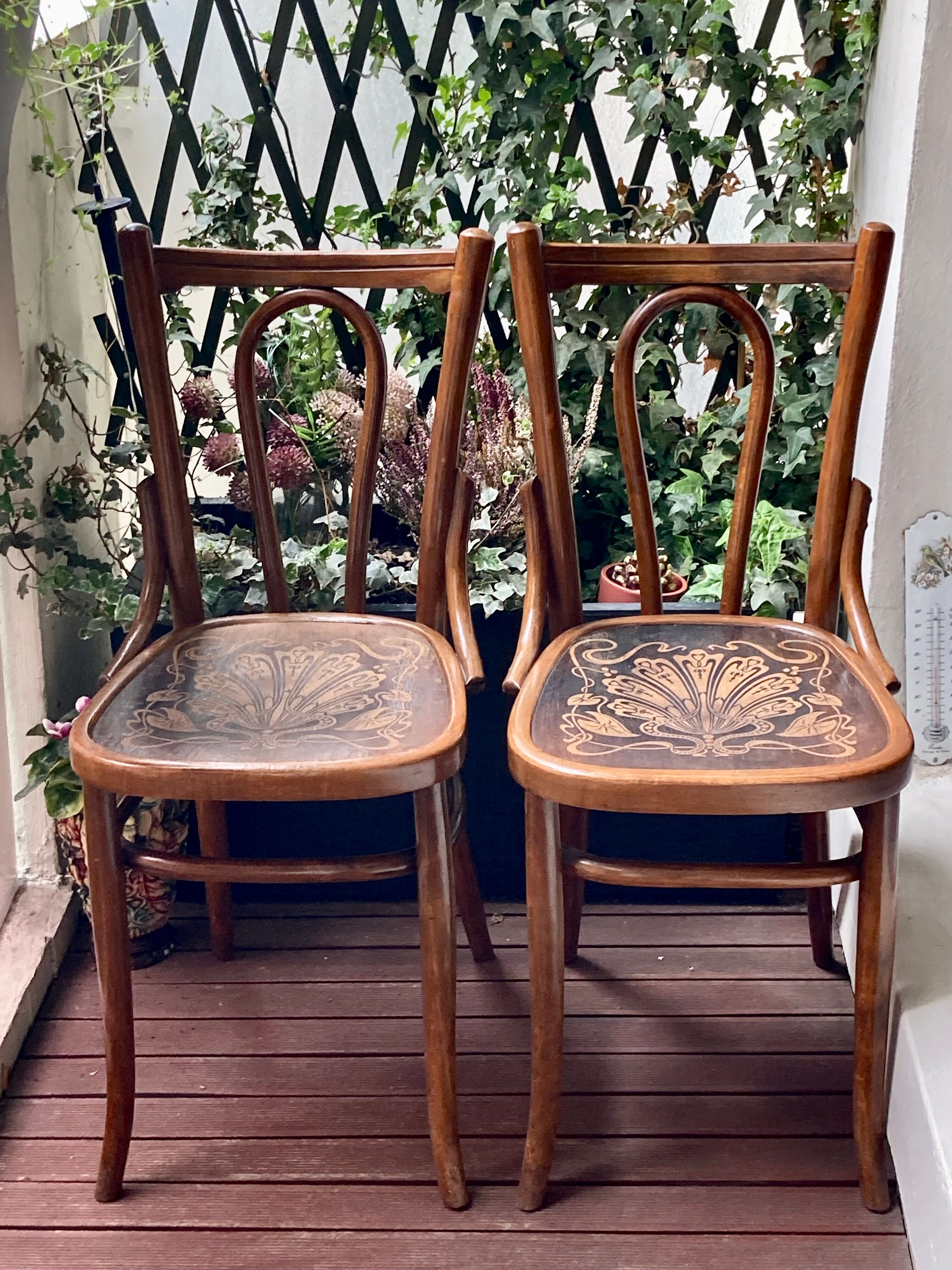 Pair of Bauman bistro chairs - Art Nouveau