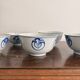Lot Bol Riz Thé Bleu Blanc Porcelaine Chine Bleu Cobalt Dragons Impériaux