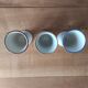 Set of 3 hand-painted Chinese ceramic Mazagrans with floral decoration.