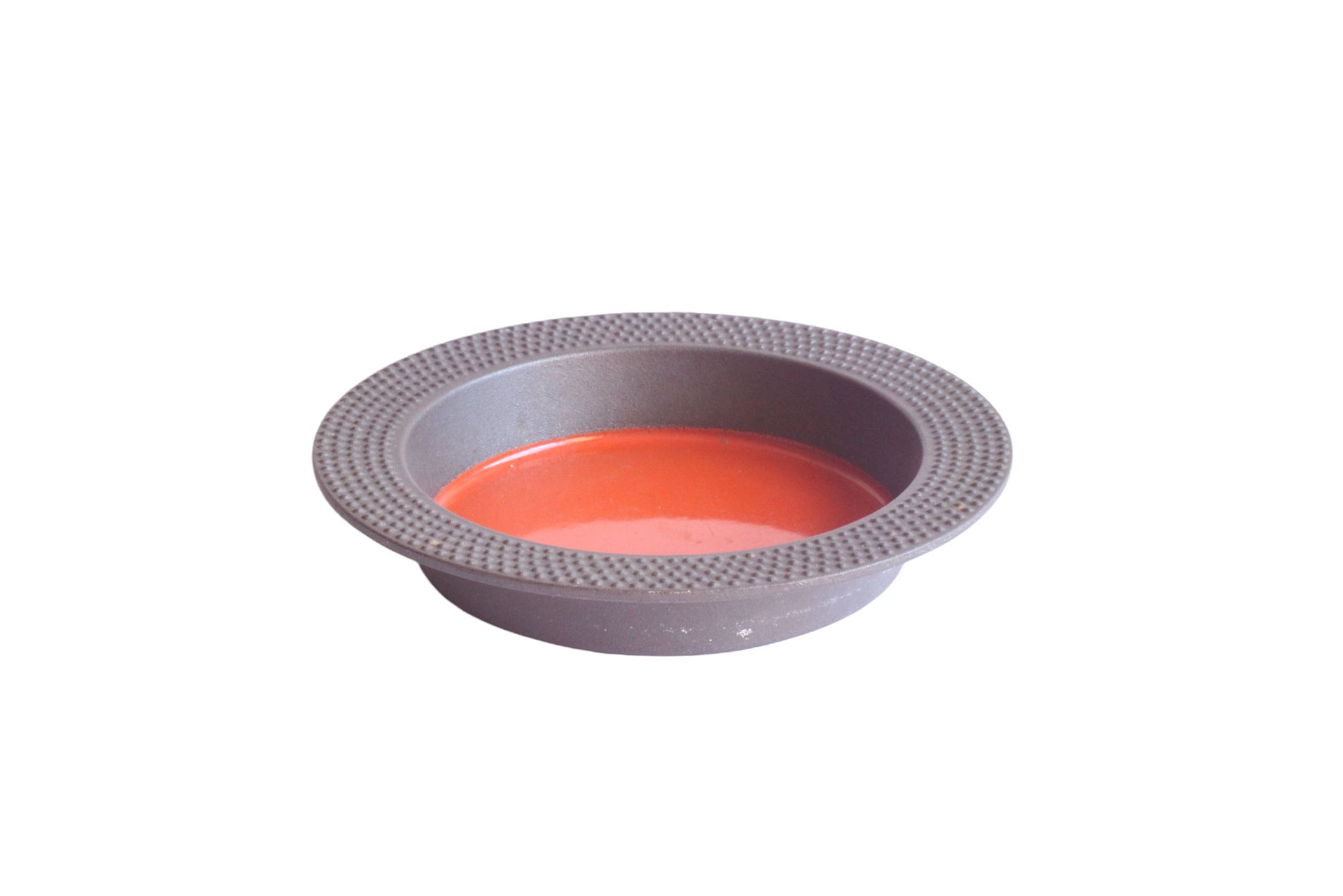 Red castiron enamelled vide poche bowl by Laurids Lonborg, Denmark 1960s