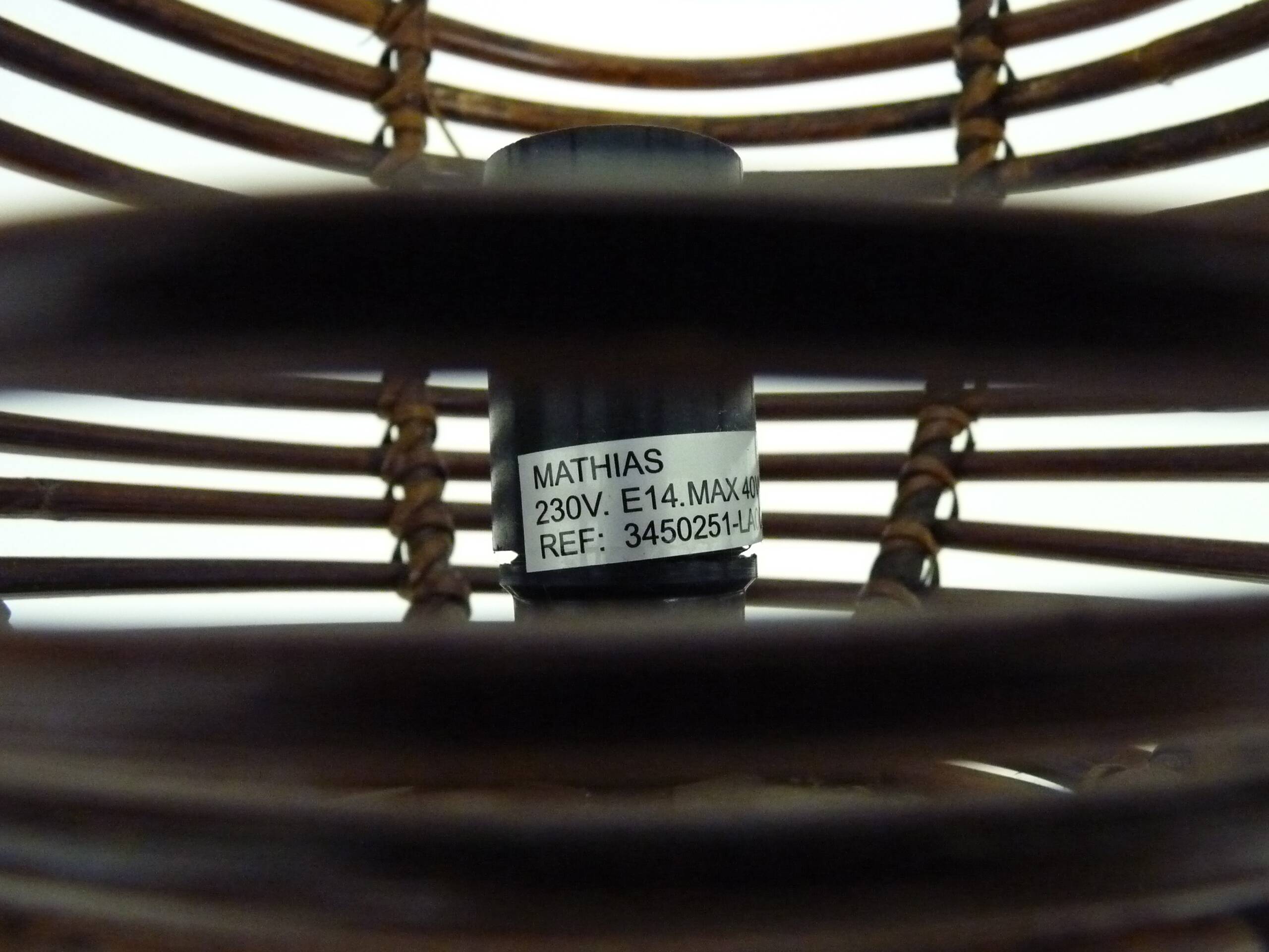 Paire de lampes en rotin Mathias des années 90