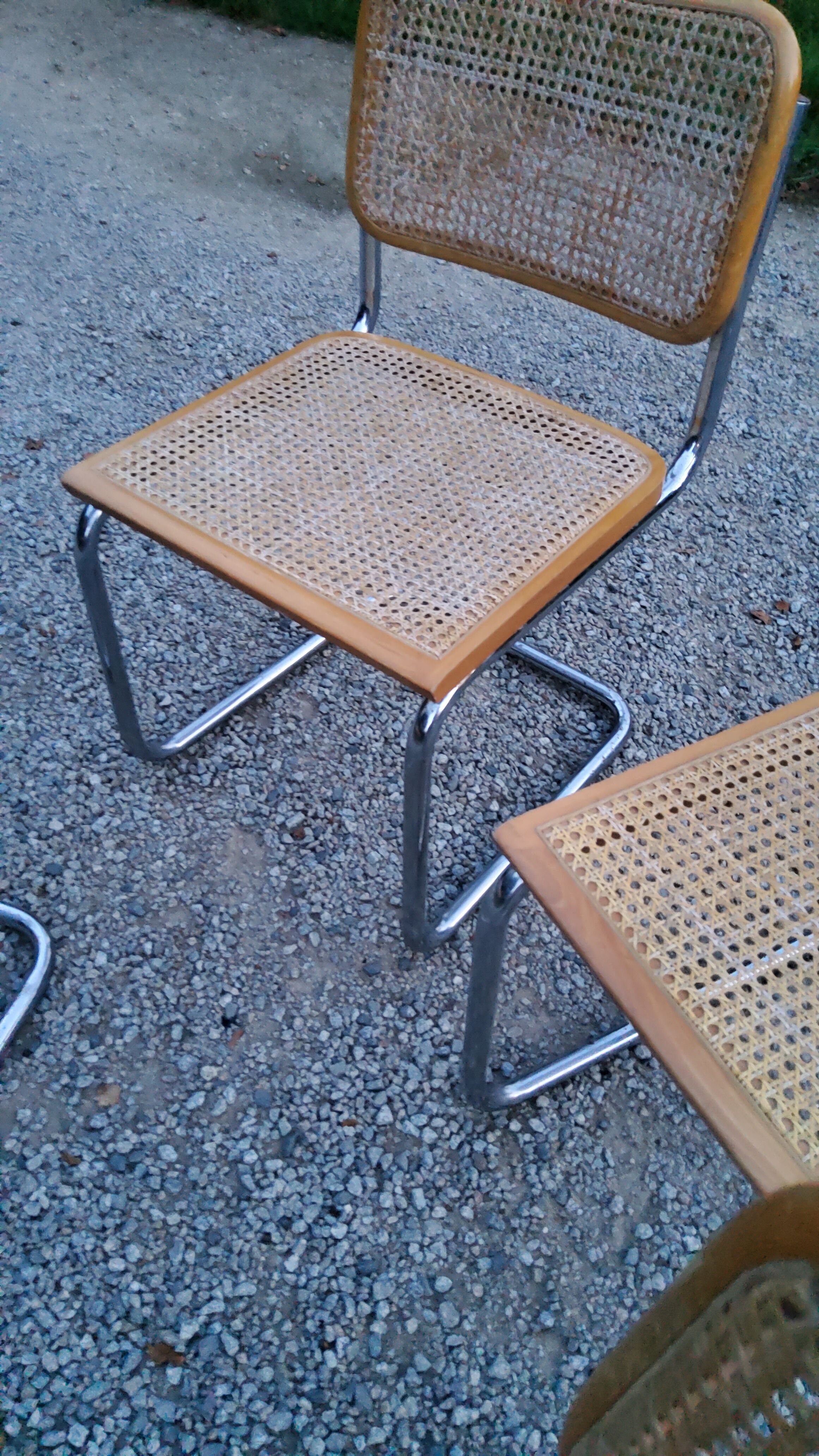 Set of 4 chairs cesca B32 Marcel Breuer Italian edition 1970