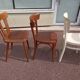 Set of 10 mismatched wooden bistro chairs - vintage