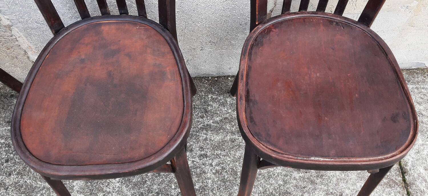 Chaises bistrot Baumann, années 50. (Lot de 4)