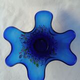 Speckled blue murano vase
