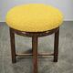1930s Czech Art Deco Beechwood Stool with Bouclé Upholstery