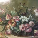 Bouquet flowers composition on canvas 91x71