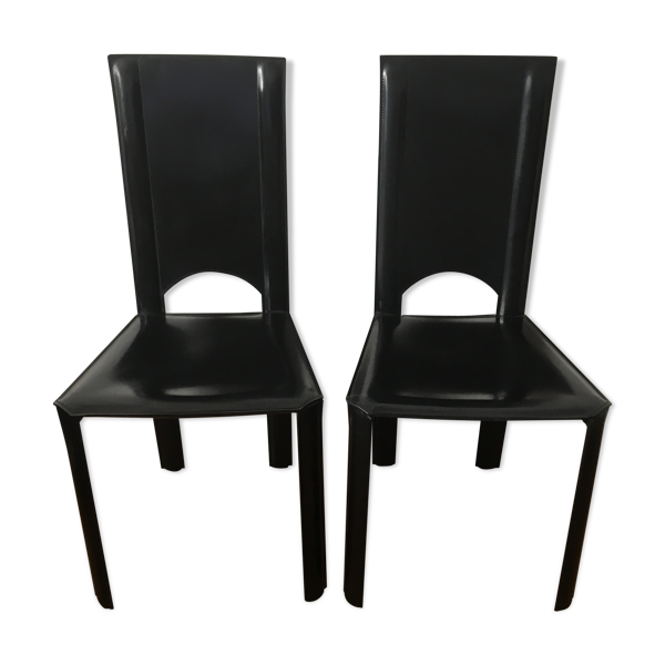 Paire de chaises de Couro of Brazil