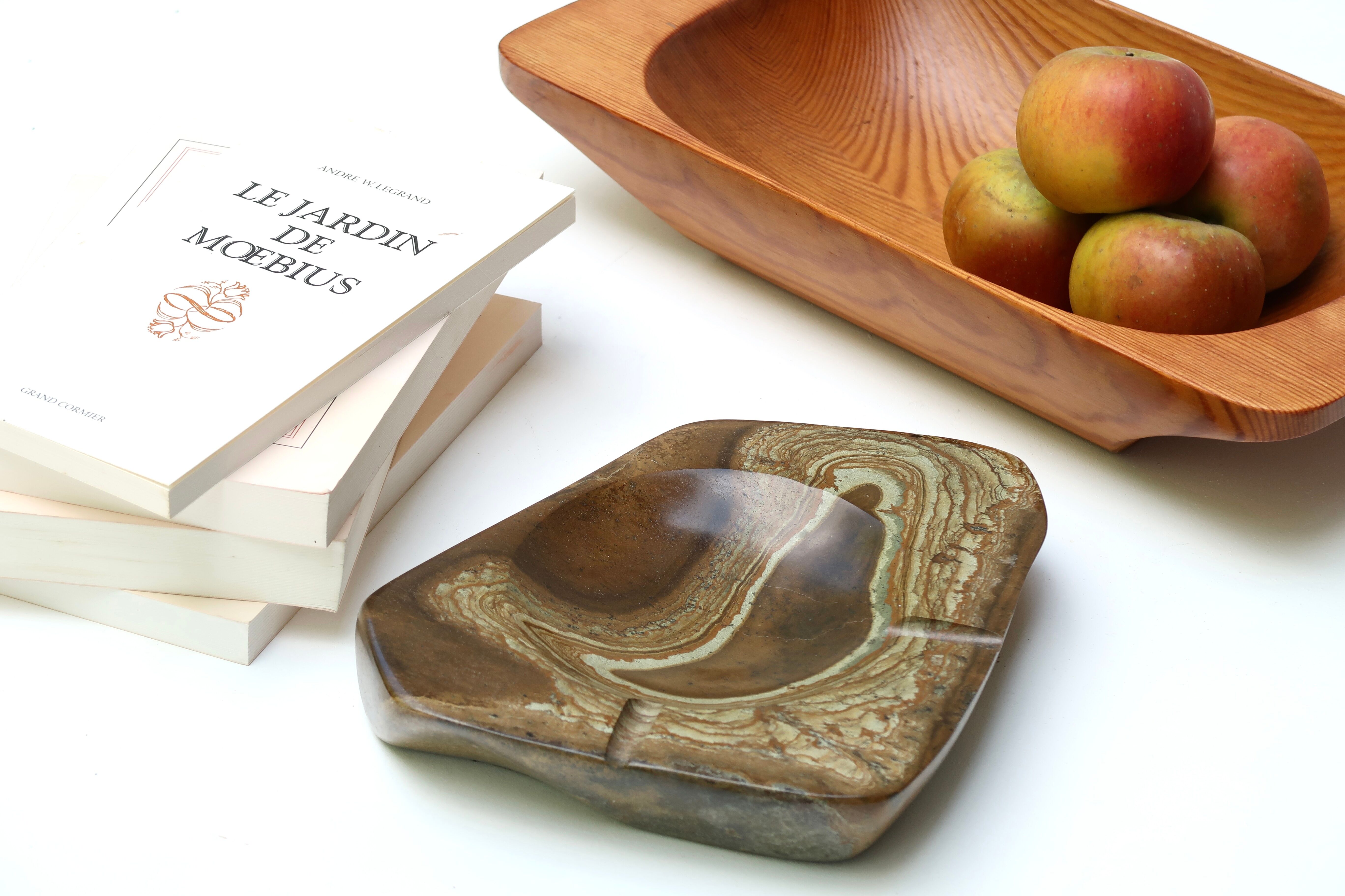 Carved stone ashtray, 70s