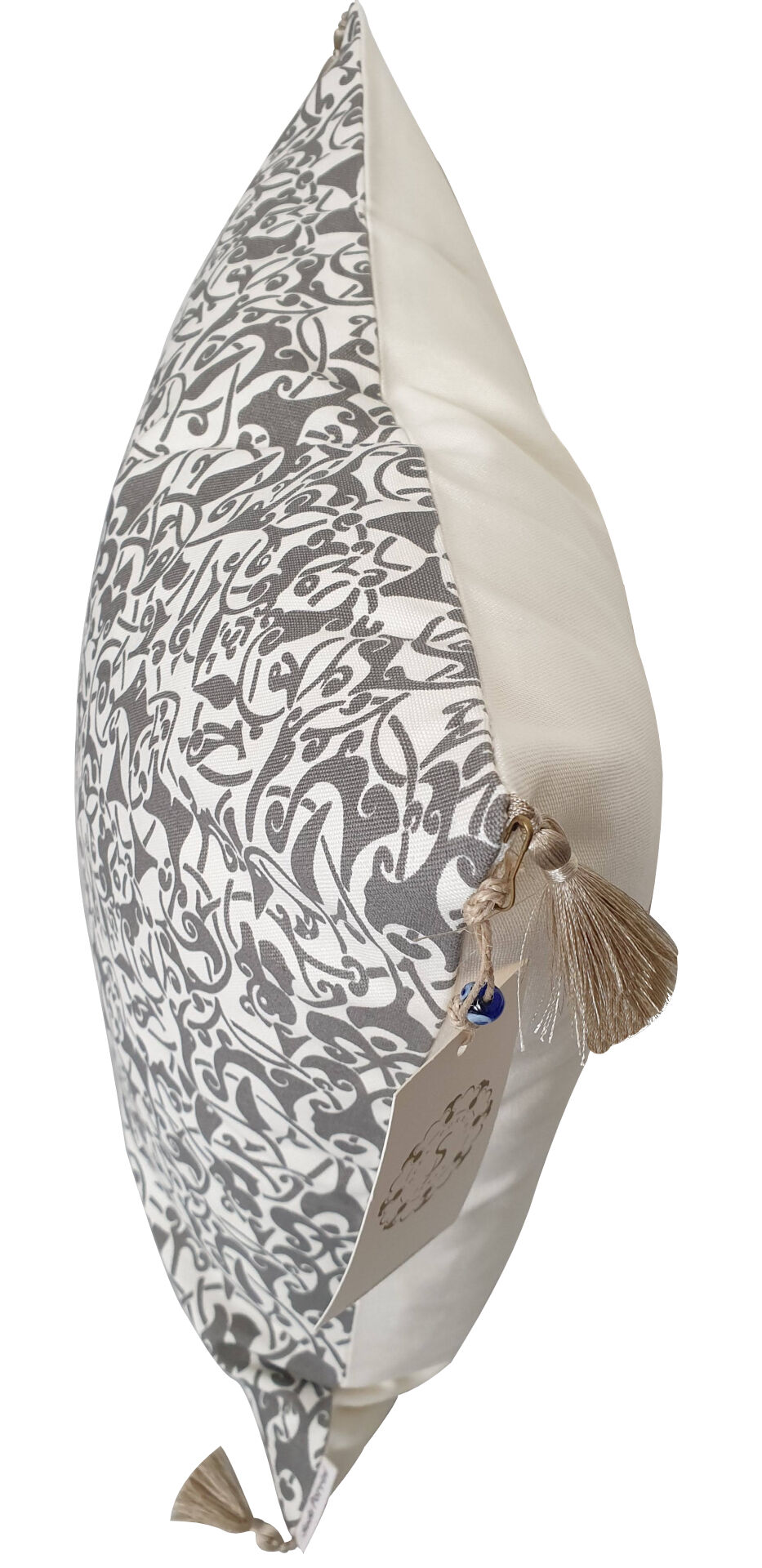 Etnik white gray cushion cover - 50 x 50