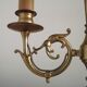 Lampe bouillotte à 2 lumières en laiton de l'Empire français, design floral peint à la main