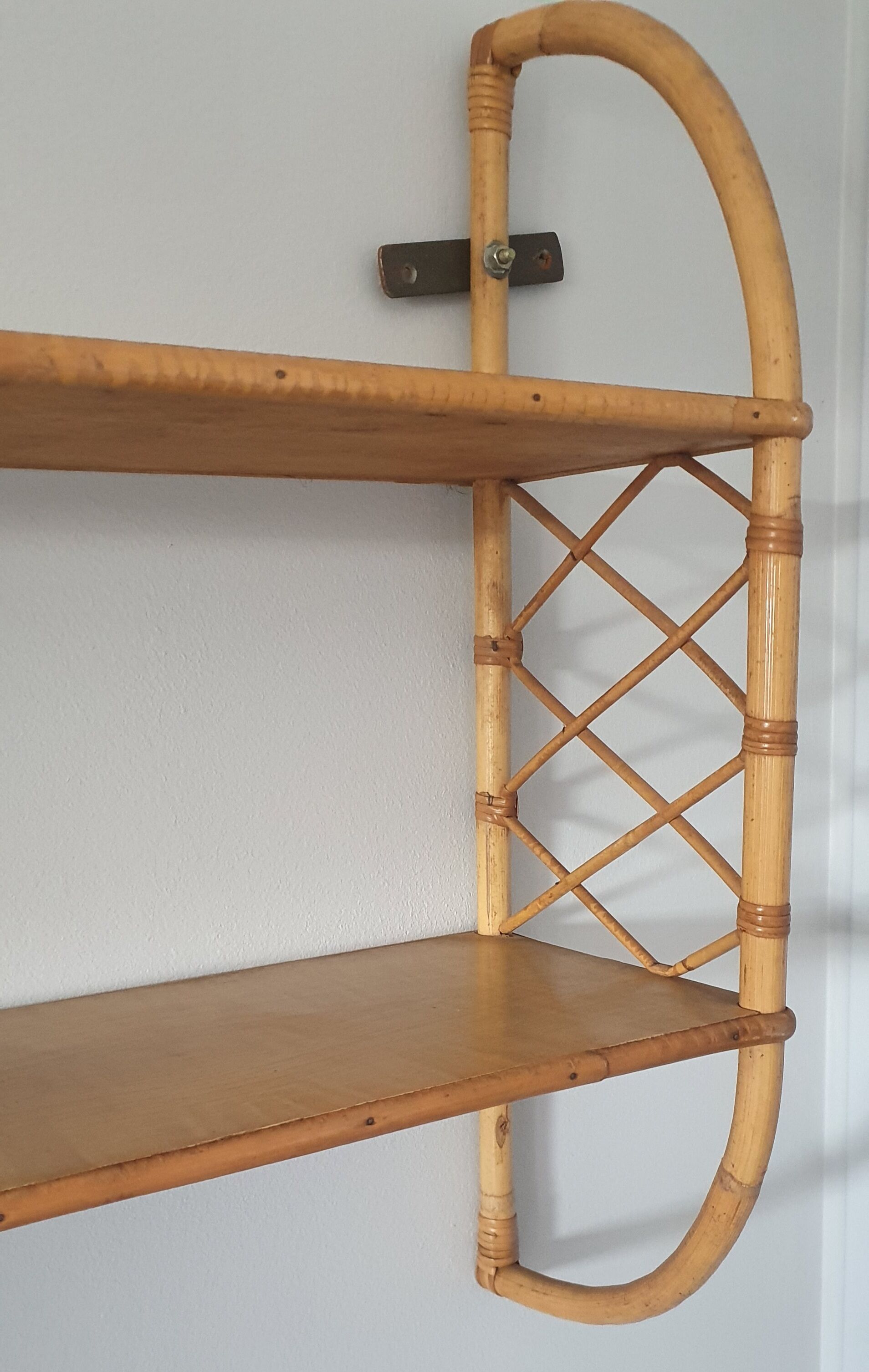 Rattan wall shelf