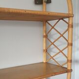 Rattan wall shelf