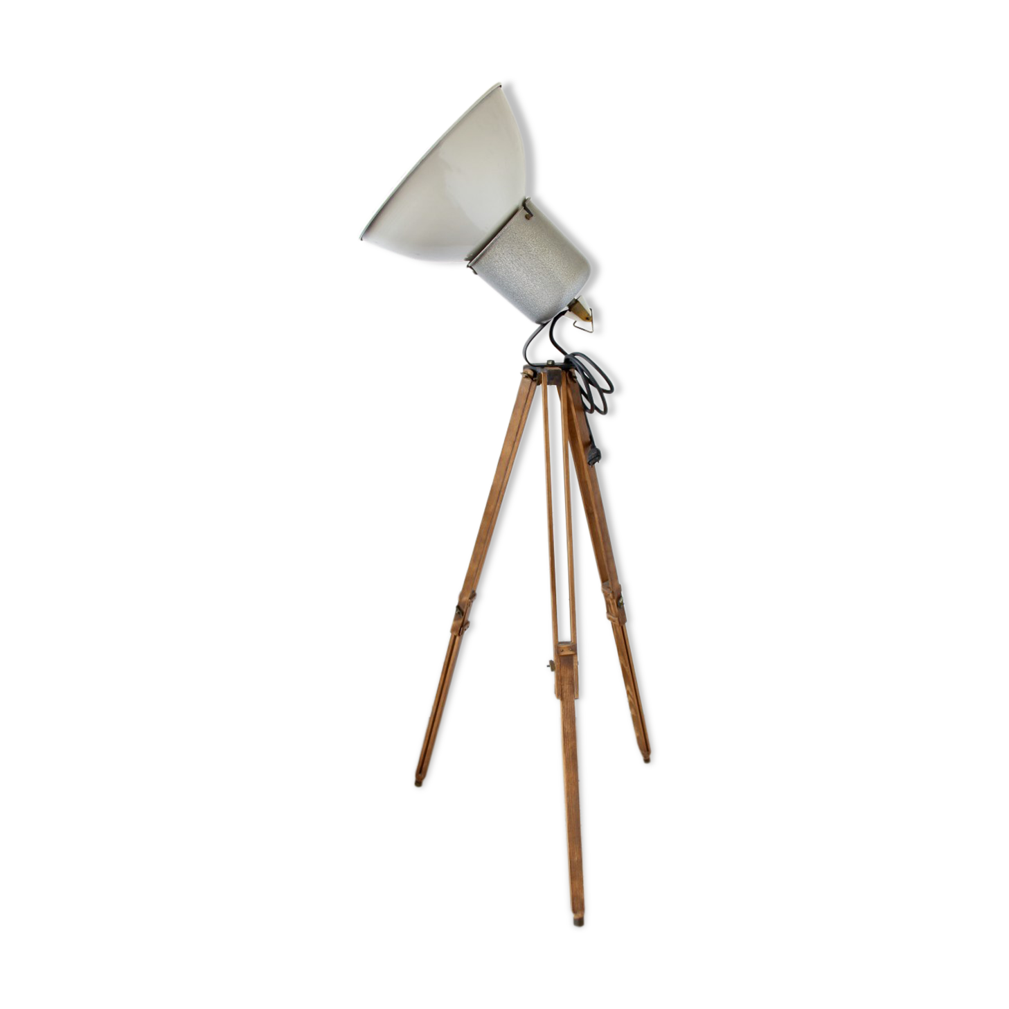 Industrial floor lamp on tripod