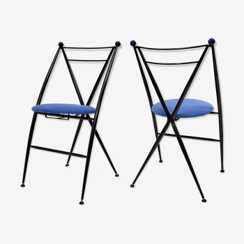 Pair of vintage 1980 folding chairs