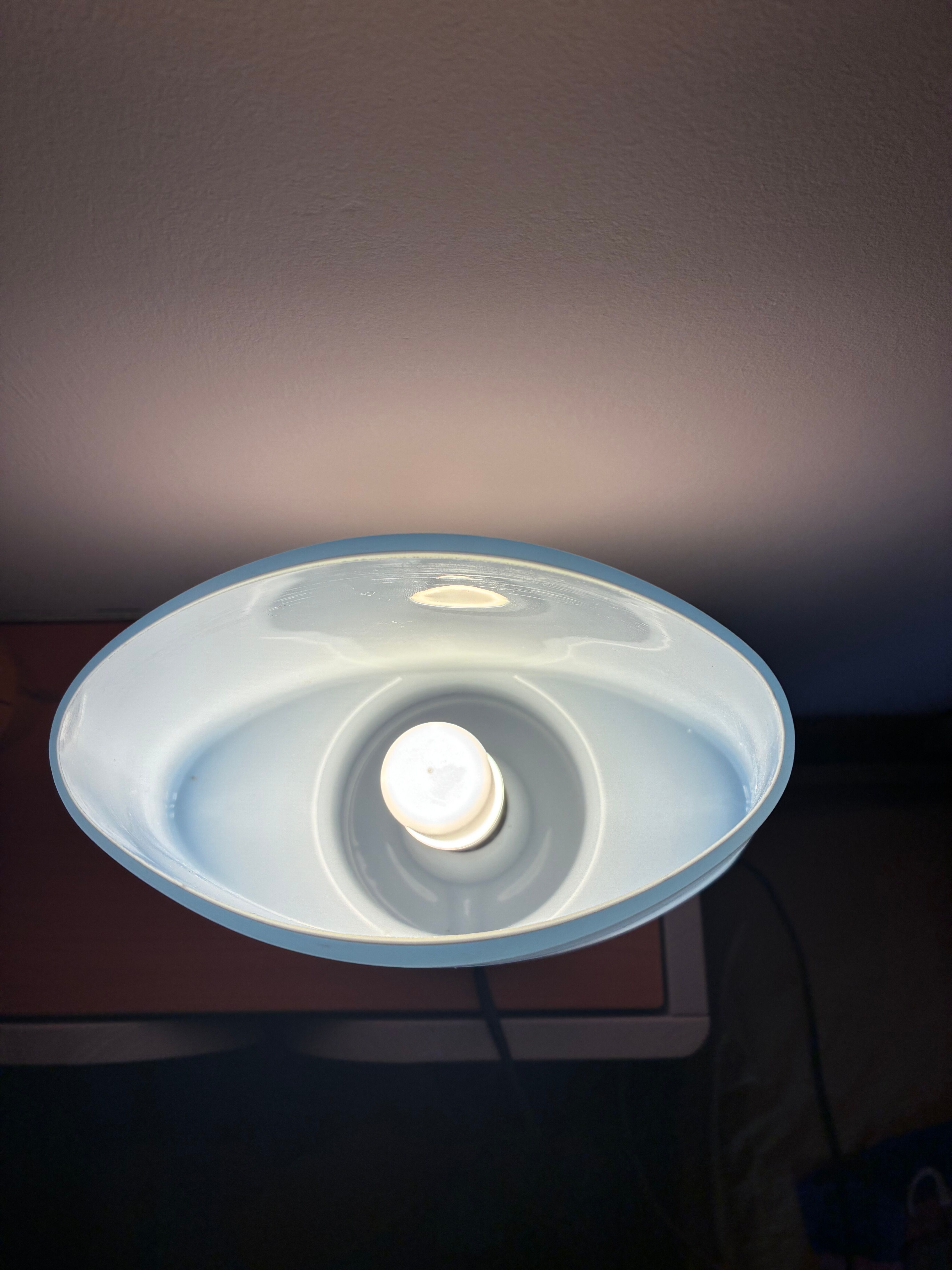 Lampe flore verre opaline Habitat 1990