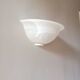 Half bell wall light in milky glass