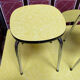 Roger Breton yellow formica set for Tublac, table, 6 chairs, 2 stools, 60s