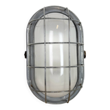 Industrial Grey Wall Light with Milk Glass, 1970s