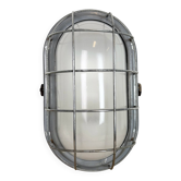 Industrial Grey Wall Light with Milk Glass, 1970s