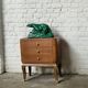 Small vintage Art Deco piece with 3 drawers, curved legs and caps.