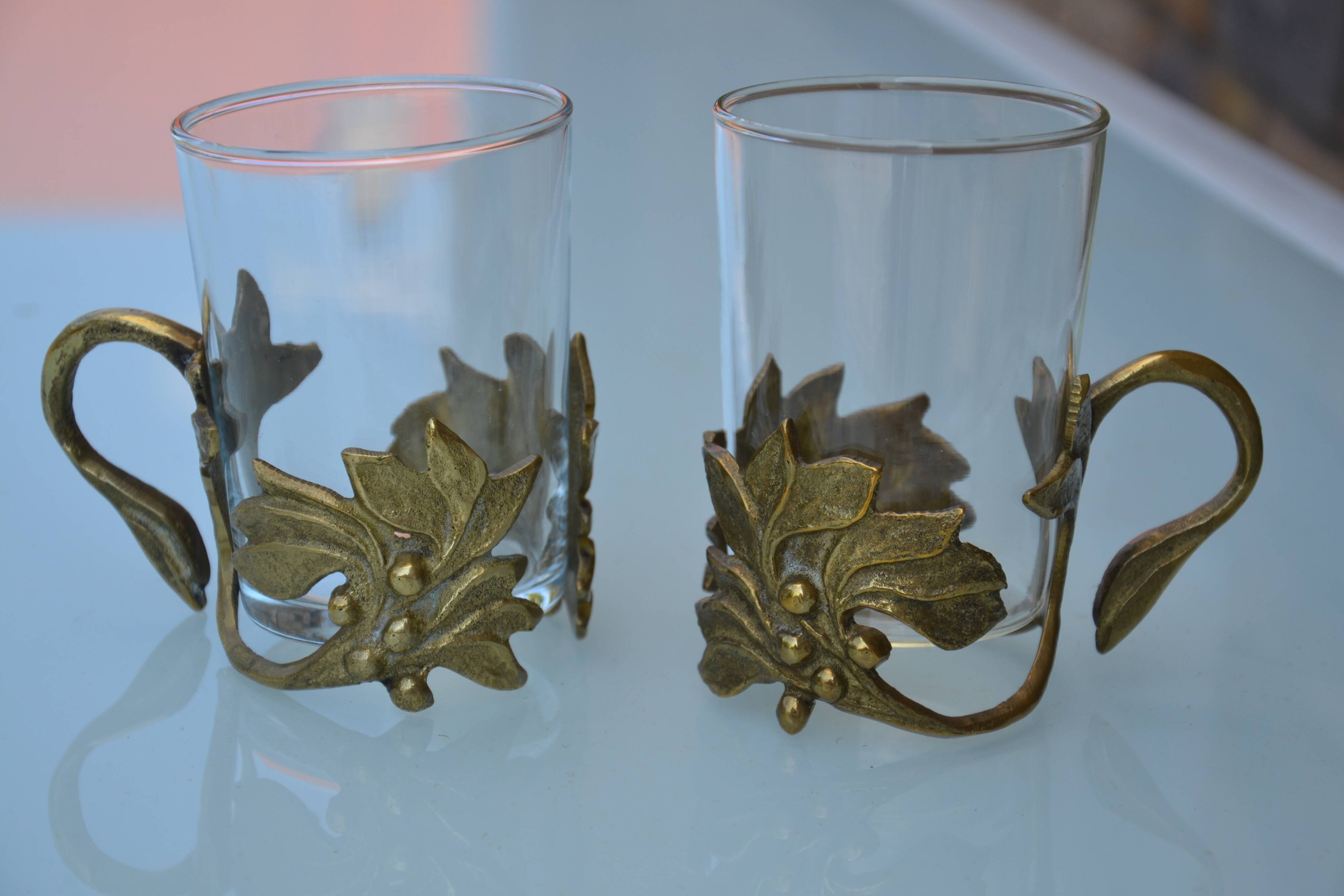 2 cups/art deco tea glasses