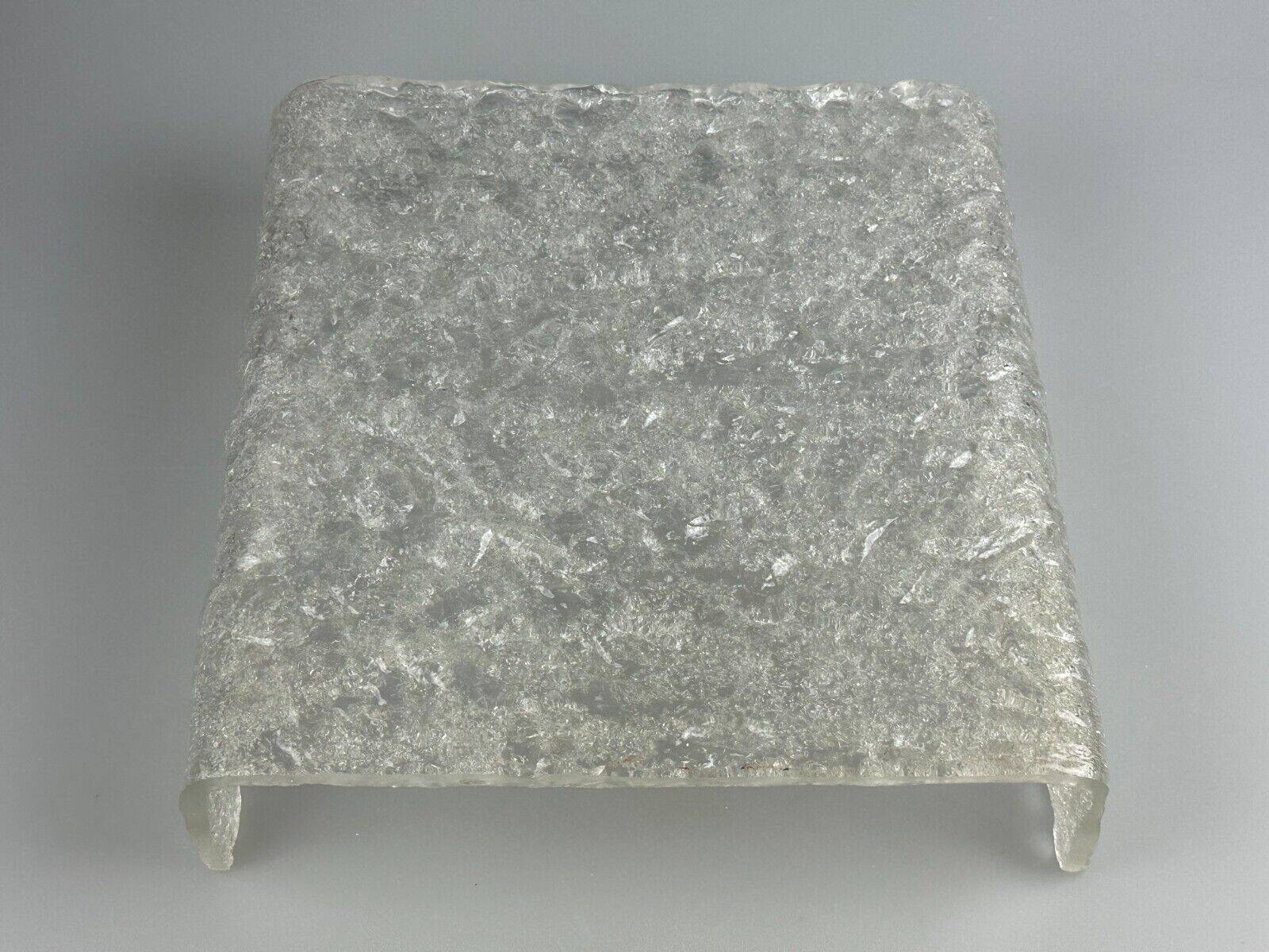 60s 70s ice glass flush mount ceiling lamp by Kaiser Leuchten Germany