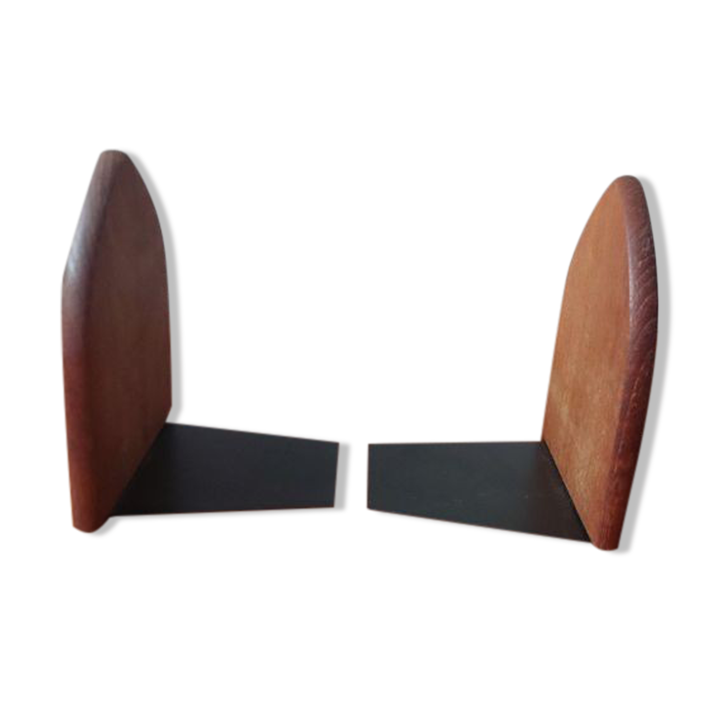 Set of 2 Danish teak bookends