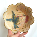 Brass hummingbird cup