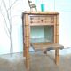Faux bamboo wood bedside table