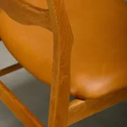 Chaises de salle à manger style Razorblade par Henning Kjærnulf en chêne et cuir, Danemark