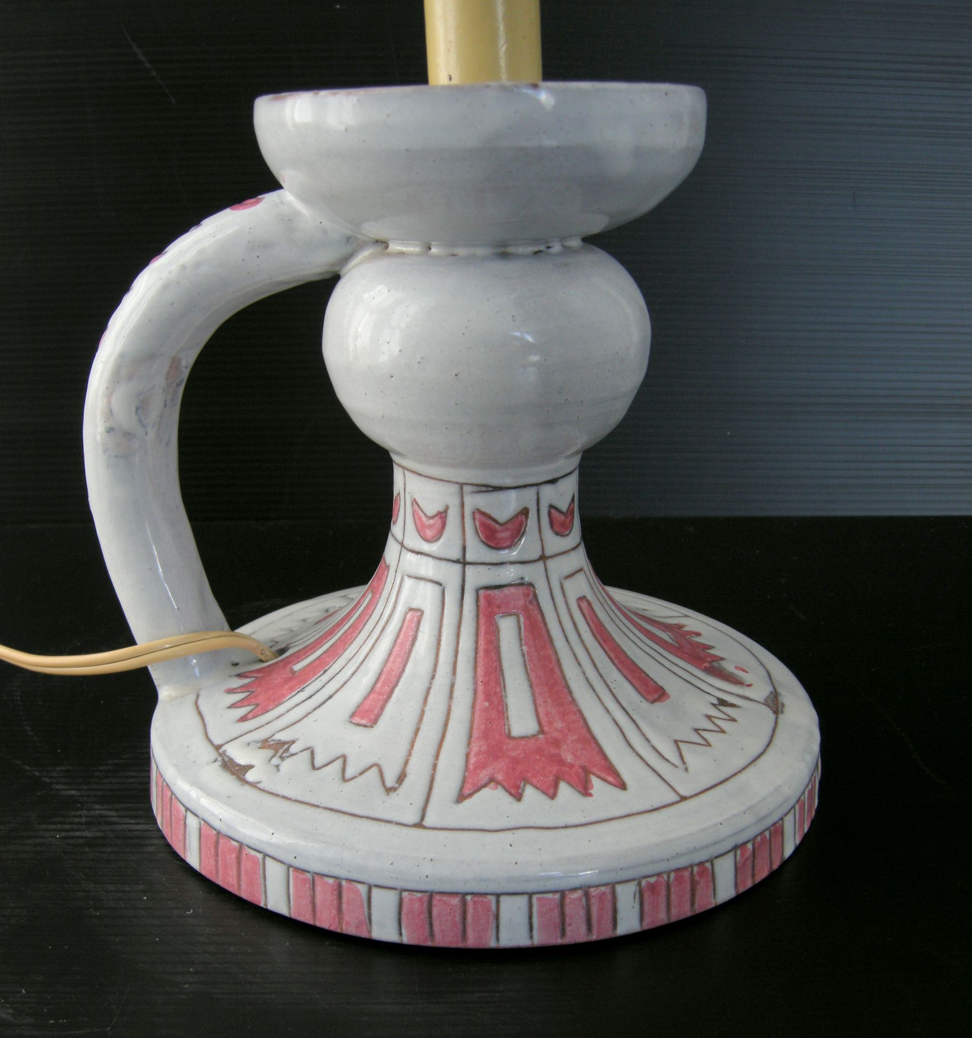 Pied de lampe vintage céramique 1950