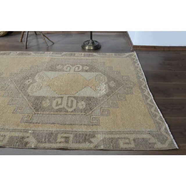 Vintage Handmade Orange Runner Rug Oushak Wool Runner 114x386