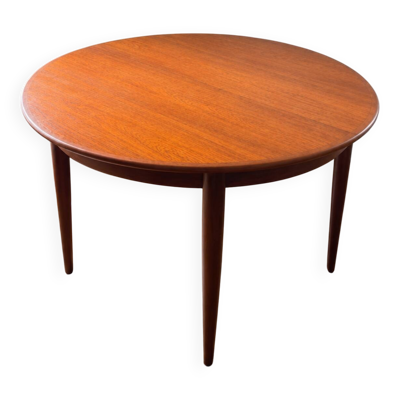 Grande Table ronde / ovale danoise 4 à 7-8 personnes extensible (110 -