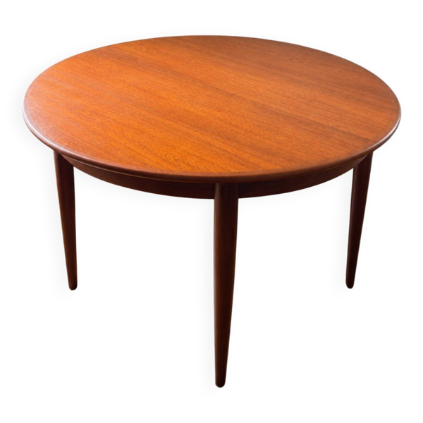 Grande Table ronde / ovale danoise 4 à 7-8 personnes extensible (110 -