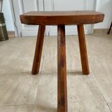 Tabouret tripode en chêne massif 1950
