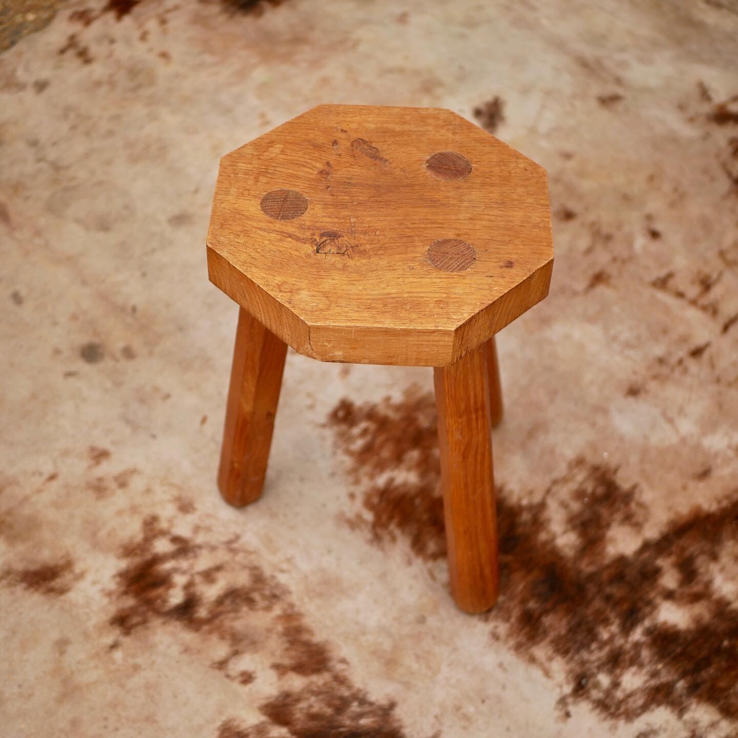 Trio of brutalist stools