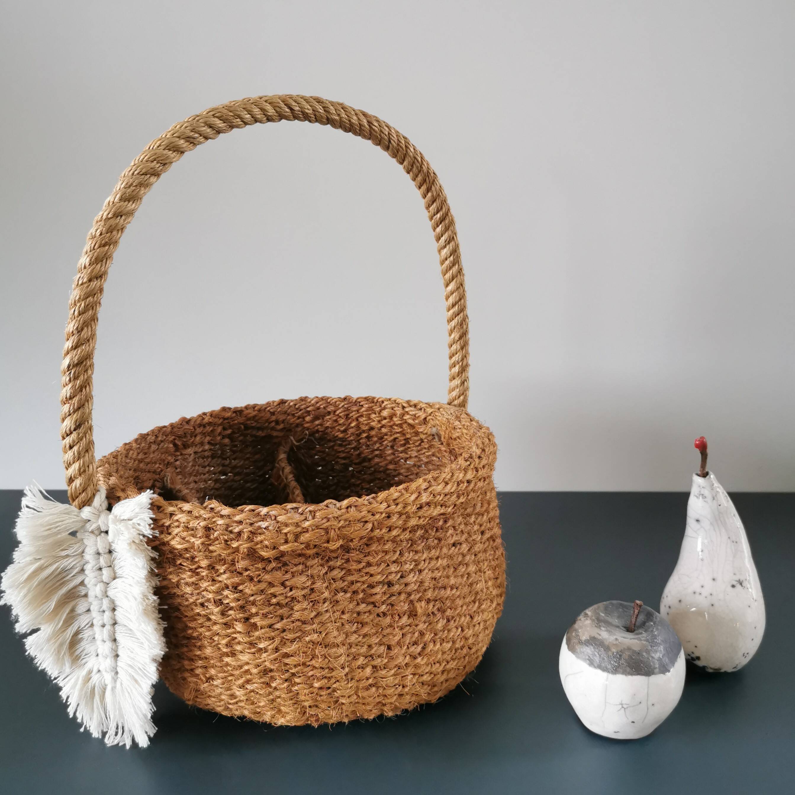 Coconut fiber basket