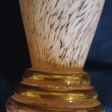 Pink and gold blown glass vase