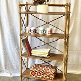 Vintage bamboo and rattan shelf
