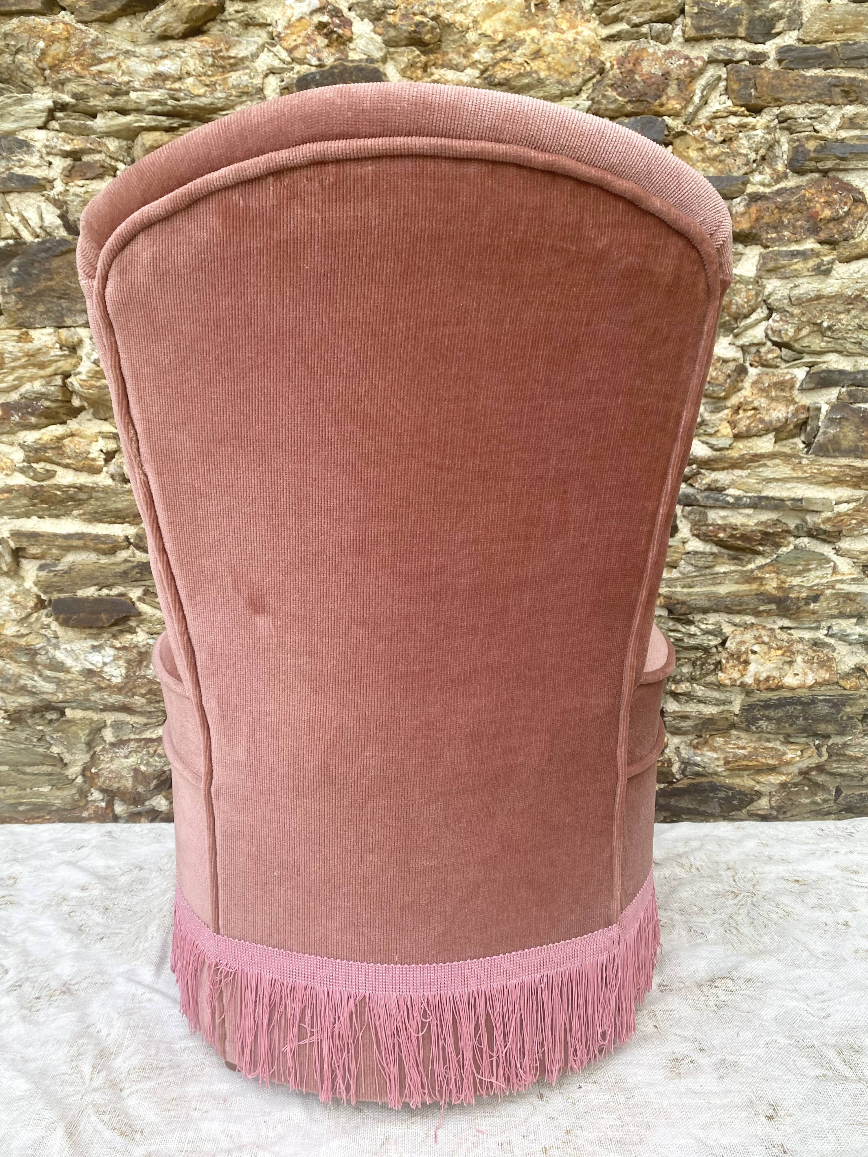 Toad armchair, vintage velvet fireside chair